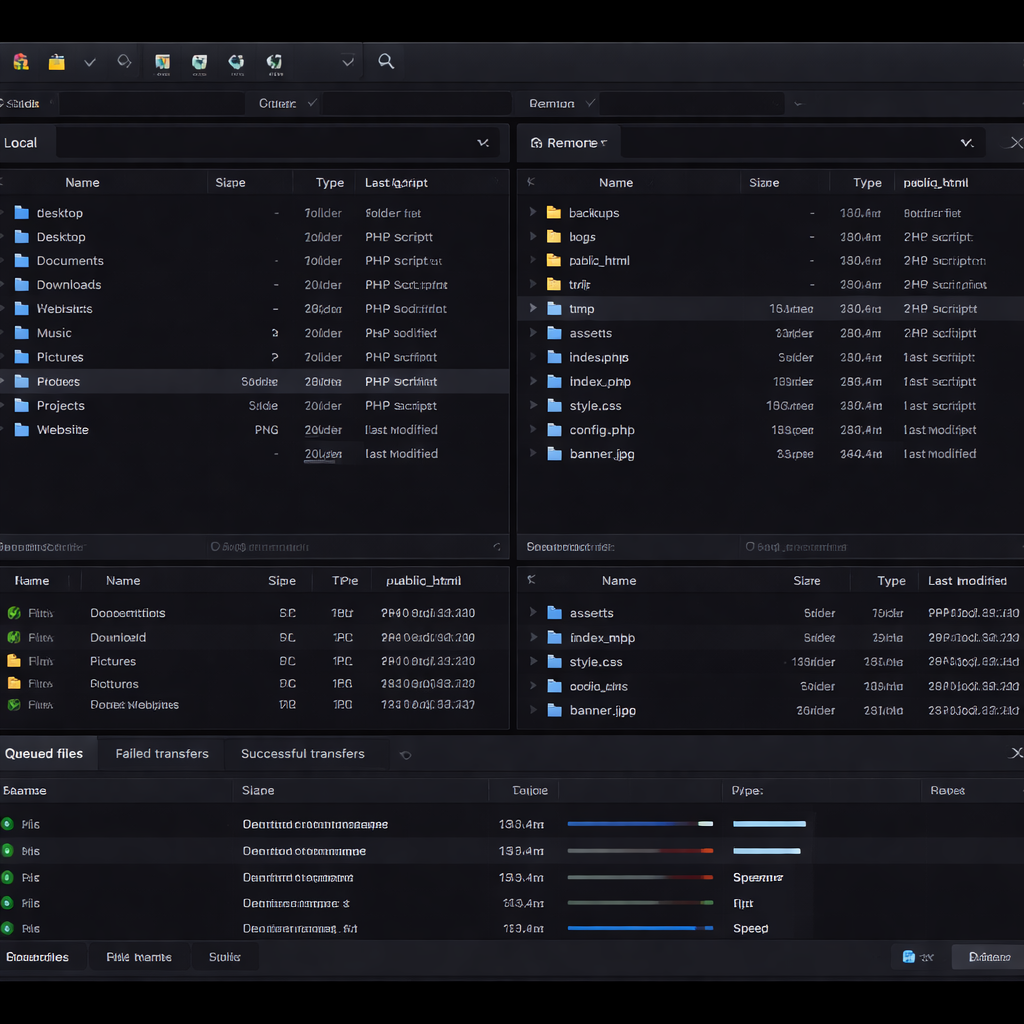 FileZilla Interface Mockup